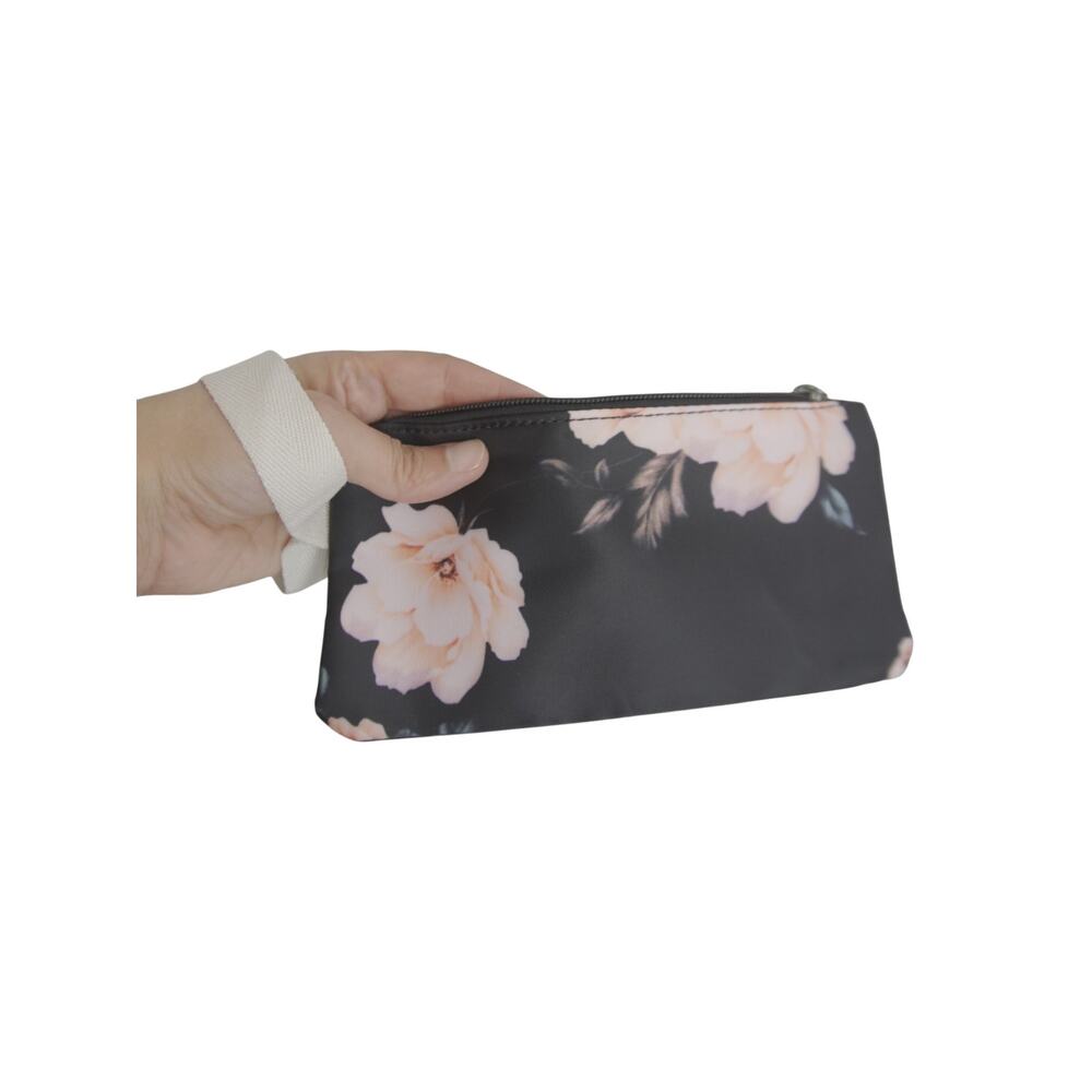 Black Floral Backpack Lunch Bag Pencil Case 3 Pc Set 14” Laptop School NWOT - Picture 7 of 16